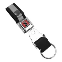 Chrome Mini Buckle Keyring White