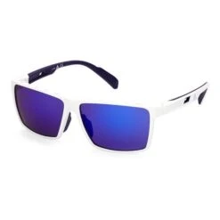 Adidas Active Classic SP0034 Glasses White With Contrast Mirror Blue Violet Lenses