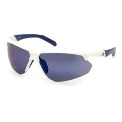 Adidas Sport SP0042 Glasses White With Contrast Mirror Blue Lens
