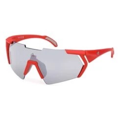Adidas Sport SP0064 Glasses Bright Red With Smoked Mirrored Lens