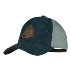 Buff Trucker Cap Navy Blue Brown