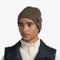 Buff Knitted Niels Beanie Dark Green Camouflage -Outdoor Equipment bu 126457.866.10.00 004