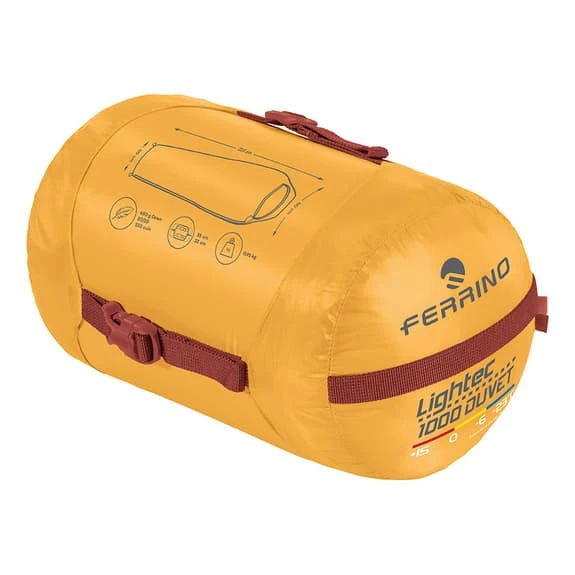 Ferrino Lightech 1000 Duvet RDS Down -0C Sleeping Bag Sunshine Yellow 2 Ferrino Lightech 1000 Duvet RDS Down -0C Sleeping Bag Sunshine Yellow - Image 2