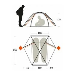 Ferrino Trivor 2 Tent Orange Grey -Outdoor Equipment frn 99058laafr 003