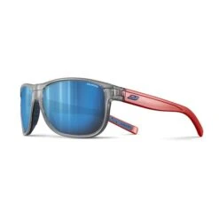 Julbo Renegade M Glasses Bright Translucent Grey Bright Red With Spectron 3 Polarised Lenses Blue