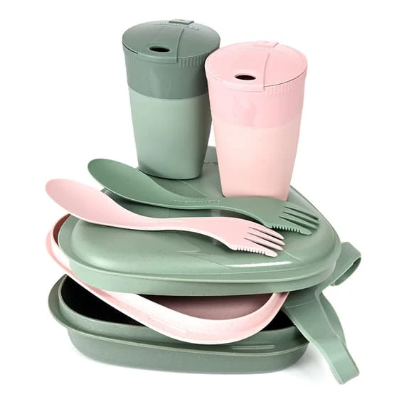 Light My Fire Pack'n Eat Kit BIO Camping Dishware Green Pink (for 2) 1 Light My Fire Pack'n Eat Kit BIO Camping Dishware Green Pink (for 2)