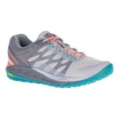 Merrell Antora 2 Trail Running Shoes Grey Blue Pink Women