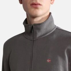 Napapijri Balis Full Zip Sweatshirt Dark Grey -Outdoor Equipment nap np0a4hhwh311 006