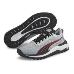 Puma Voyage Nitro 2 GORE-TEX Running Shoes Light Grey Black Red Women