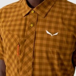 Salewa Puez Dry Short Sleeve Shirt Yellow -Outdoor Equipment sl 28627 7020 005