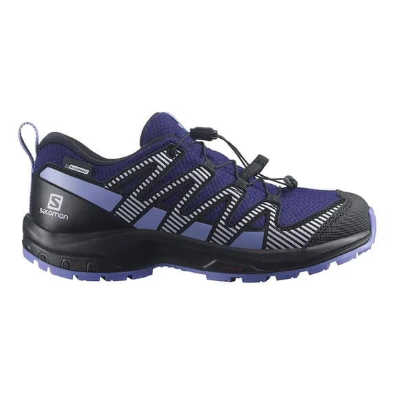 Salomon XA Pro V8 CLimaSalomon Waterproof Shoes Black Blue Purple Kids 2 Salomon XA Pro V8 CLimaSalomon Waterproof Shoes Black Blue Purple Kids - Image 2